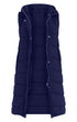 WOMENS LADIES LONG LINE HOODED PUFFER GILET JACKET PADDED VEST TOP BODY WARMER